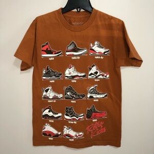Retro Sneakers Hipster Graphic T Shirt Rust
